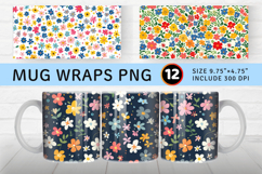 Cute Ditsy Flowers Garden Mug Wrap Sublimation Designs Product Image 1