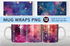 Glitter Stars Galaxy Mug Wrap Sublimation Designs Product Image 1