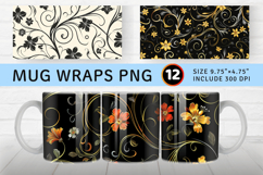 Swirling Flowers Mug Wrap Sublimation Designs Product Image 1