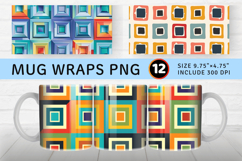 Squares Shape polka dots Mug Wrap Sublimation Designs Product Image 1