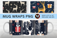 Festive Christmas Mug Wrap Sublimation Designs Product Image 1