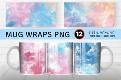 Pastel Watercolor Stains Mug Wrap Sublimation Designs Product Image 1
