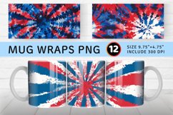 Patriotic USA Tie Dye Mug wrap Sublimation Designs Product Image 1