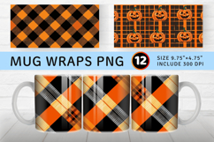 Halloween Plaids Mug Wrap Sublimation Designs Product Image 1