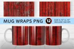 Red Wood Mug Wrap Sublimation Designs Product Image 1