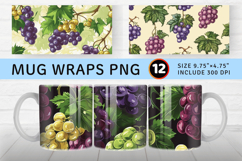Grapes Fruit Mug Wrap Sublimation Designs Product Image 1