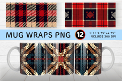 Knitted Scottish Tartan Mug Wrap Sublimation Designs Product Image 1