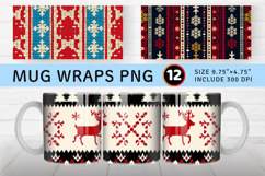 Knitted Christmas Mug Wrap Sublimation Designs Product Image 1