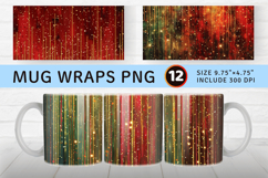 Christmas Dripping Glitter Mug Wrap Sublimation Designs Product Image 1
