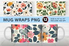 Mothers Day Retro Floral Mug Wrap Sublimation Designs Product Image 1
