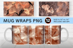 Rose Gold Ginkgo Mug Wrap Sublimation Designs Product Image 1