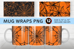 Halloween Spiderweb Mug Wrap Sublimation Designs Product Image 1