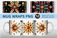 Native American Floral Embroidery Mug Wrap Sublimation Desig Product Image 1
