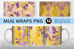 Purple Yellow Mug Wrap Sublimation Designs Product Image 1