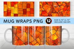 Orange Stained Glass Mug wrap Sublimation Designs Product Image 1