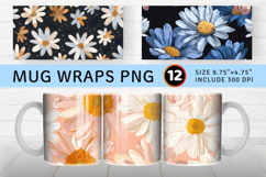 Daisy Boho Mug Wrap Sublimation Designs Product Image 1