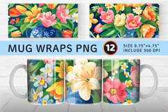 Spring Vase Flowers Mug Wrap Sublimation Designs Product Image 1