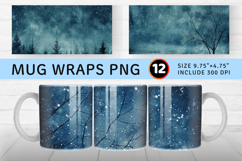 Winter Night Mug Wrap Sublimation Designs Product Image 1