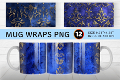 Luxury Royal Blue Mug Wrap Sublimation Designs Product Image 1