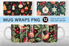 Joyful Christmas Mug Wrap Sublimation Designs Product Image 1