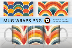 Rainbow Retro Mug Wrap Sublimation Designs Product Image 1