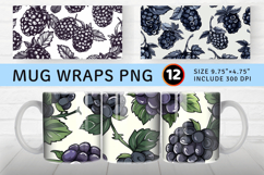 Doodles Blackberry Mug Wrap Sublimation Designs Product Image 1