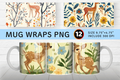 Deer in the Garden Mug Wrap Sublimation Designs Product Image 1