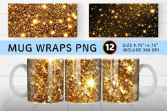 Gold Glitter Texture Sparkling Mug Wrap Sublimation Designs Product Image 1