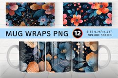 Midnight Boho Blossoms Mug wrap Sublimation Designs Product Image 1