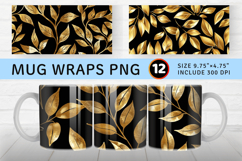 Gilded Gold Leaf Mug Wrap Sublimation Designs Product Image 1