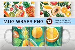 Tropical Summer Fruits Mug wrap Sublimation Designs Product Image 1