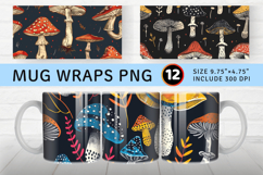 Boho Mushroom Mug Wrap Sublimation Designs Product Image 1