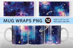 Galaxy Mug Wrap Sublimation Designs Product Image 1