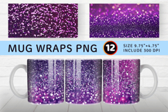 Purple Glitter Mug Wrap Sublimation Designs Product Image 1
