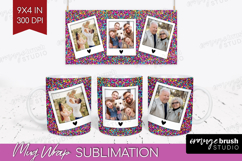 Glitter Photo Mug Wrap PNG - Sparkle Picture Frame Mug Product Image 1