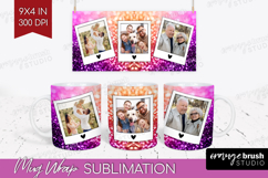 Glitter Photo Mug Wrap PNG - Sparkle Picture Frame Mug Product Image 1