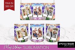 Stained Glass Photo Mug Wrap PNG - Flowers Picture Frame Mug Product Image 1