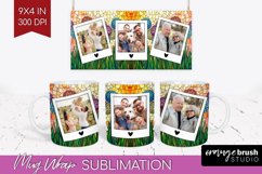 Stained Glass Photo Mug Wrap PNG - Flowers Picture Frame Mug Product Image 1