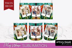 Stained Glass Photo Mug Wrap PNG - Flowers Picture Frame Mug Product Image 1
