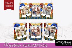 Stained Glass Photo Mug Wrap PNG - Flowers Picture Frame Mug Product Image 1