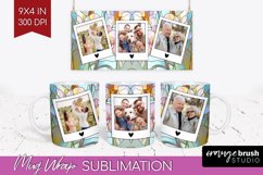 Stained Glass Photo Mug Wrap PNG - Flowers Picture Frame Mug Product Image 1