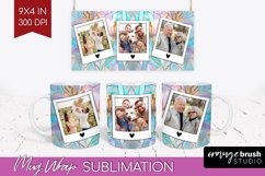 Stained Glass Photo Mug Wrap PNG - Flowers Picture Frame Mug Product Image 1