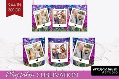 Stained Glass Photo Mug Wrap PNG - Flowers Picture Frame Mug Product Image 1