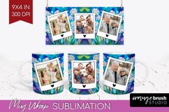 Stained Glass Photo Mug Wrap PNG - Flowers Picture Frame Mug Product Image 1
