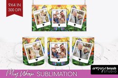 Stained Glass Photo Mug Wrap PNG - Flowers Picture Frame Mug Product Image 1