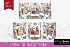 Stained Glass Photo Mug Wrap PNG - Flowers Picture Frame Mug Product Image 1