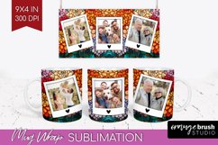 Stained Glass Photo Mug Wrap PNG - Flowers Picture Frame Mug Product Image 1
