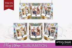 Stained Glass Photo Mug Wrap PNG - Flowers Picture Frame Mug Product Image 1