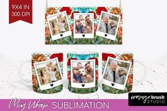 Stained Glass Photo Mug Wrap PNG - Flowers Picture Frame Mug Product Image 1