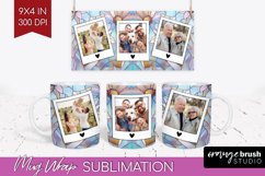 Stained Glass Photo Mug Wrap PNG - Flowers Picture Frame Mug Product Image 1